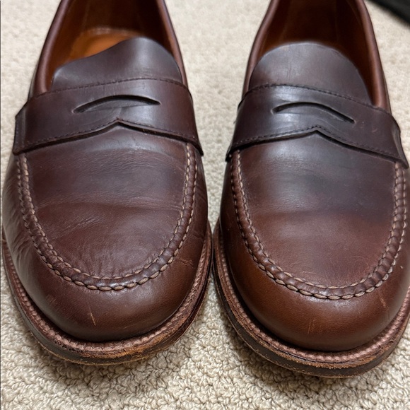 Alden Men's Rich Brown Leather Slip-Ons - Picture 4 of 7